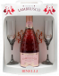 Вино игристое Lambrusco Binelli Rosato 0.75л полуслад.+ 2 фужера 